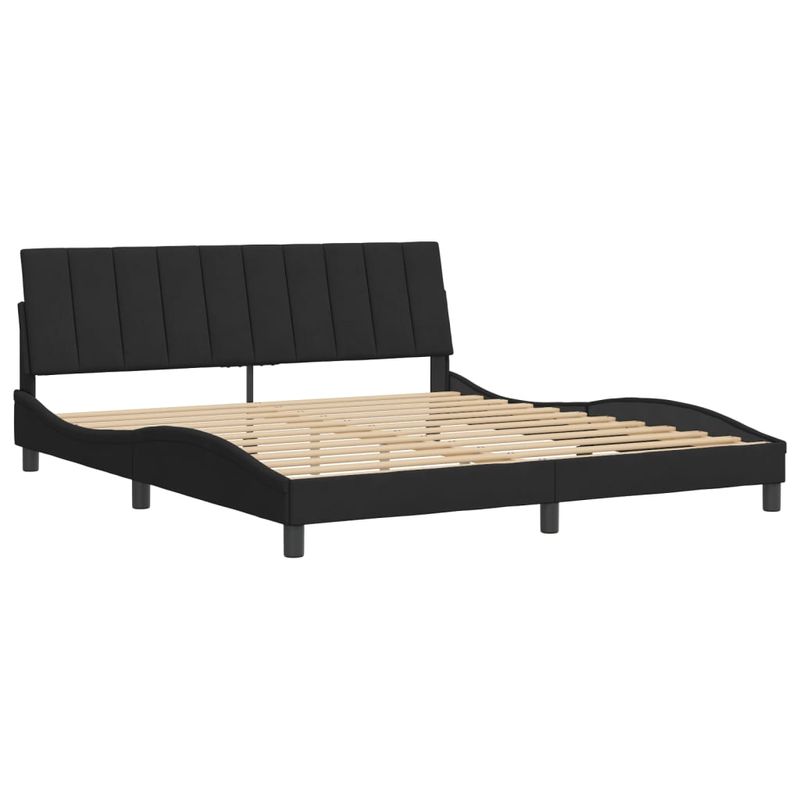 Casa si Gradina - Mobilier - Paturi si accesorii - Paturi - Cadru de pat cu tablie, negru, 180x200 cm, catifea - Infinity.ro