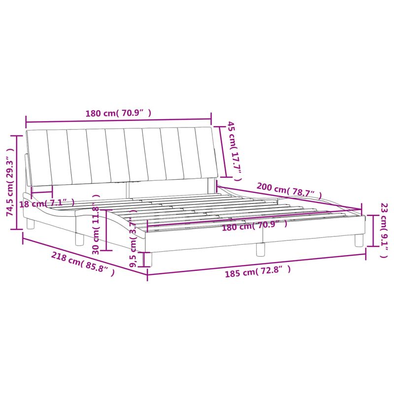 Casa si Gradina - Mobilier - Paturi si accesorii - Paturi - Cadru de pat cu tablie, negru, 180x200 cm, catifea - Infinity.ro
