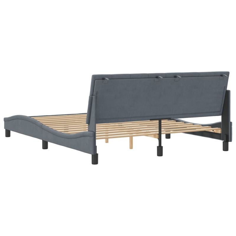 Casa si Gradina - Mobilier - Paturi si accesorii - Paturi - Cadru de pat cu tablie, gri inchis, 160x200 cm, catifea - Infinity.ro