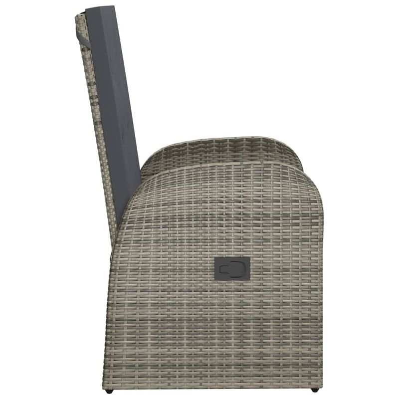 Casa si Gradina - Gradina si terasa - Mobilier exterior - Scaune si sezlonguri gradina - Scaune de gradina rabatabile cu perne, 2 buc., gri, poliratan - Infinity.ro