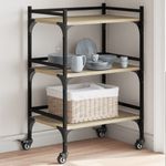 Casa si Gradina - Bucatarie si vesela - Ustensile bucatarie - Cosuri servire - Carucior de bucatarie stejar sonoma 50x35x75,5cm lemn prelucrat - Infinity.ro