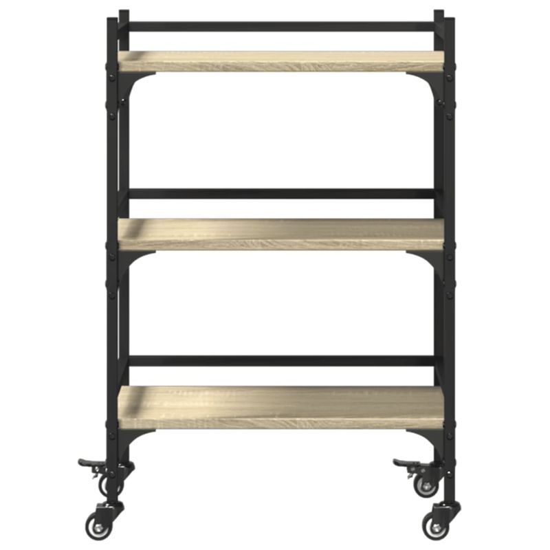 Casa si Gradina - Bucatarie si vesela - Ustensile bucatarie - Cosuri servire - Carucior de bucatarie stejar sonoma 50x35x75,5cm lemn prelucrat - Infinity.ro