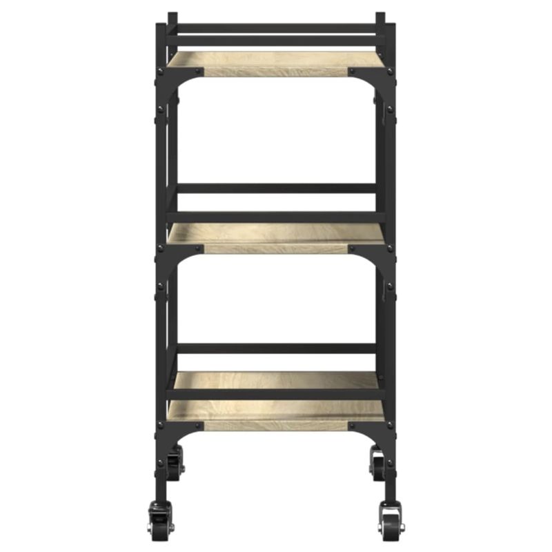 Casa si Gradina - Bucatarie si vesela - Ustensile bucatarie - Cosuri servire - Carucior de bucatarie stejar sonoma 50x35x75,5cm lemn prelucrat - Infinity.ro