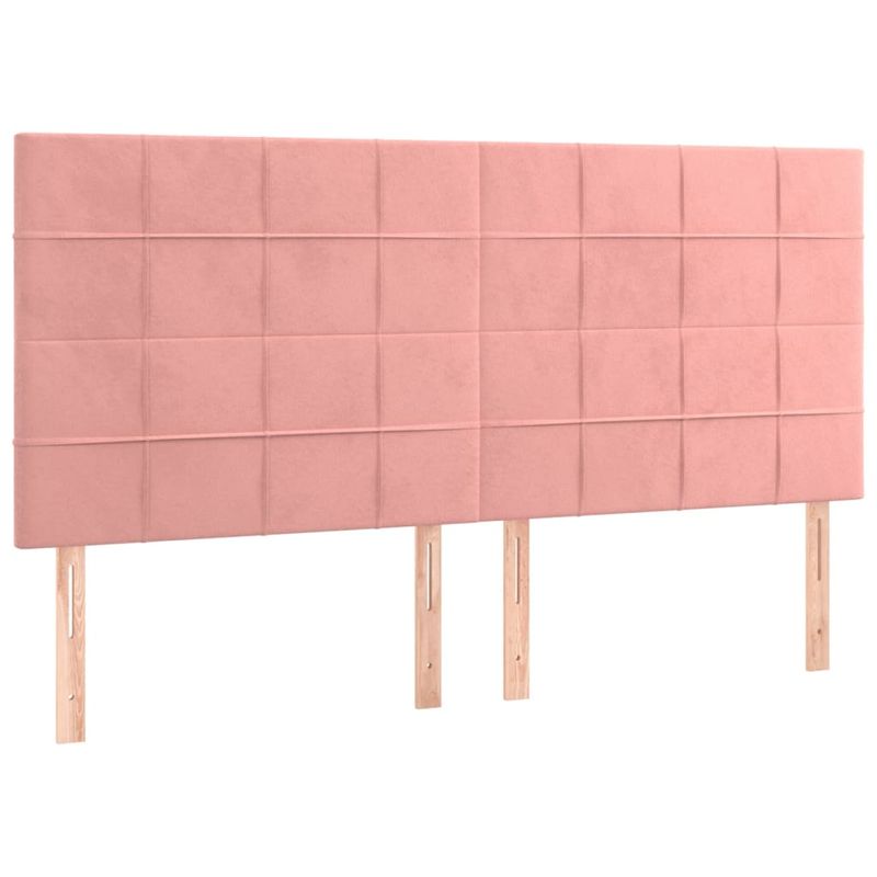 Casa si Gradina - Mobilier - Paturi si accesorii - Paturi - Pat box spring cu saltea, roz, 180x200 cm, catifea - Infinity.ro
