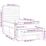 Casa si Gradina - Mobilier - Paturi si accesorii - Paturi - Pat box spring cu saltea, albastru inchis, 90x200 cm, catifea - Infinity.ro