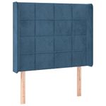 Casa si Gradina - Mobilier - Paturi si accesorii - Paturi - Pat cu arcuri, saltea si LED, bleumarin, 90x200 cm, catifea - Infinity.ro