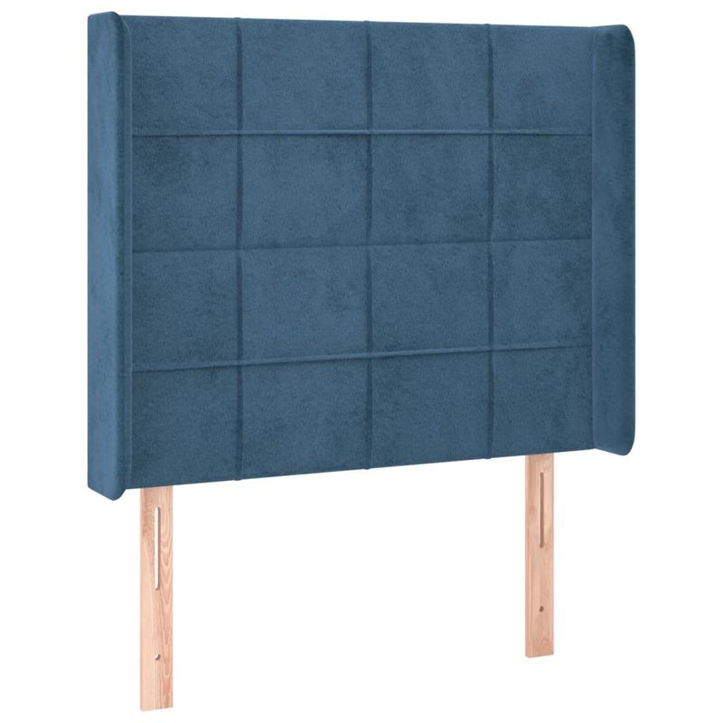 Casa si Gradina - Mobilier - Paturi si accesorii - Paturi - Pat cu arcuri, saltea si LED, bleumarin, 90x200 cm, catifea - Infinity.ro