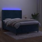 Casa si Gradina - Mobilier - Paturi si accesorii - Paturi - Pat cu arcuri, saltea si LED, gri inchis, 140x200 cm, catifea - Infinity.ro