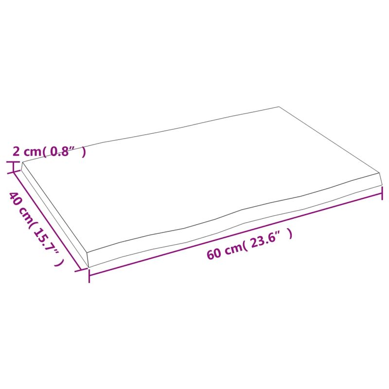 Casa si Gradina - Mobilier - Feronerie si accesorii mobila - Blat masa, 60x40x2 cm, maro, lemn stejar tratat contur organic - Infinity.ro