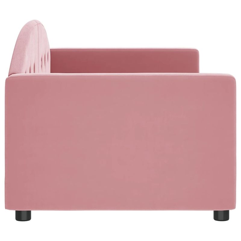 Casa si Gradina - Mobilier - Paturi si accesorii - Paturi - Pat de zi, roz, 80x200 cm, catifea - Infinity.ro