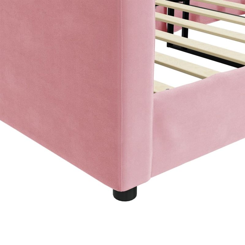 Casa si Gradina - Mobilier - Paturi si accesorii - Paturi - Pat de zi, roz, 80x200 cm, catifea - Infinity.ro