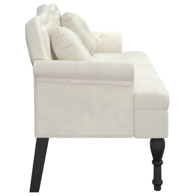 Casa si Gradina - Mobilier - Canapele si coltare - Banchete - Bancheta cu perne, crem, 120,5x65x75 cm, catifea - Infinity.ro