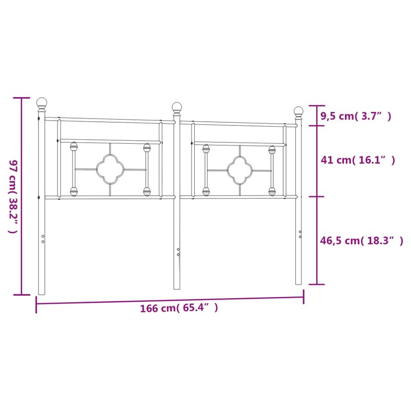 Casa si Gradina - Mobilier - Paturi si accesorii - Accesorii paturi - Tablie de pat metalica, alb, 160 cm - Infinity.ro