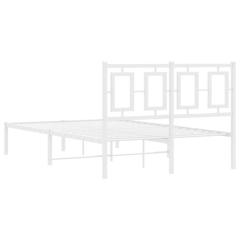 Casa si Gradina - Mobilier - Paturi si accesorii - Paturi - Cadru de pat metalic cu tablie, alb, 120x200 cm - Infinity.ro