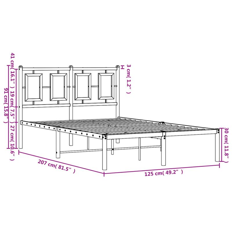 Casa si Gradina - Mobilier - Paturi si accesorii - Paturi - Cadru de pat metalic cu tablie, alb, 120x200 cm - Infinity.ro