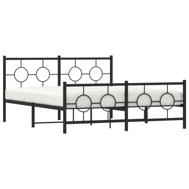 Casa si Gradina - Mobilier - Paturi si accesorii - Paturi - Cadru pat metalic cu tablie de cap/picioare, negru, 150x200 cm - Infinity.ro