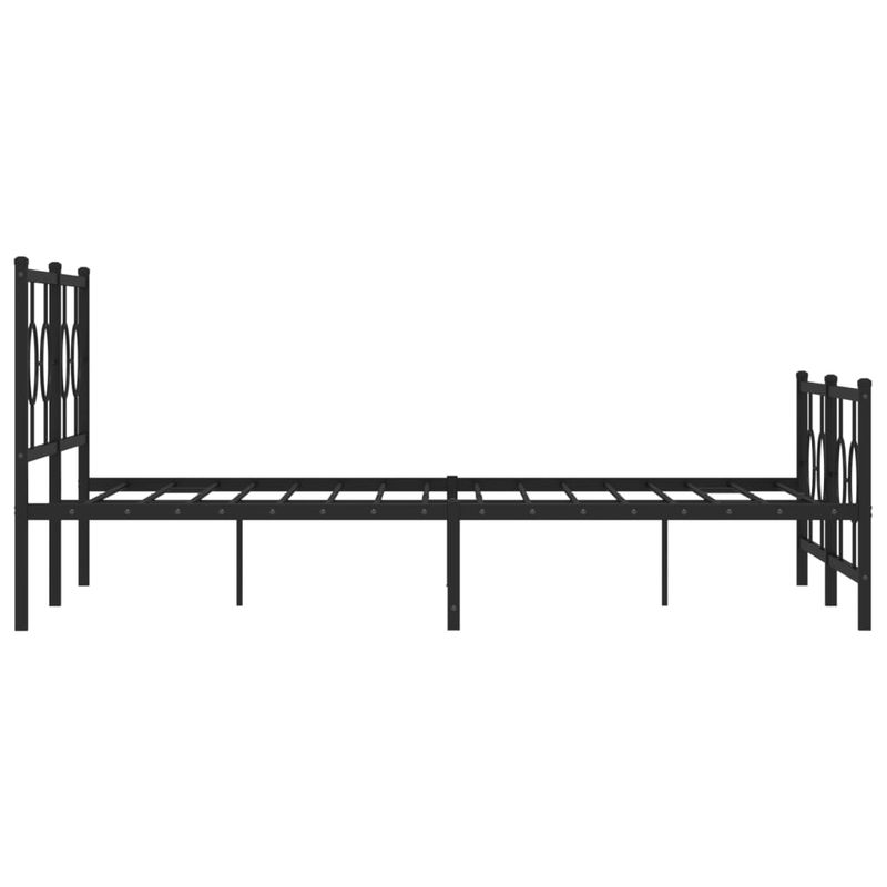 Casa si Gradina - Mobilier - Paturi si accesorii - Paturi - Cadru pat metalic cu tablie de cap/picioare, negru, 150x200 cm - Infinity.ro
