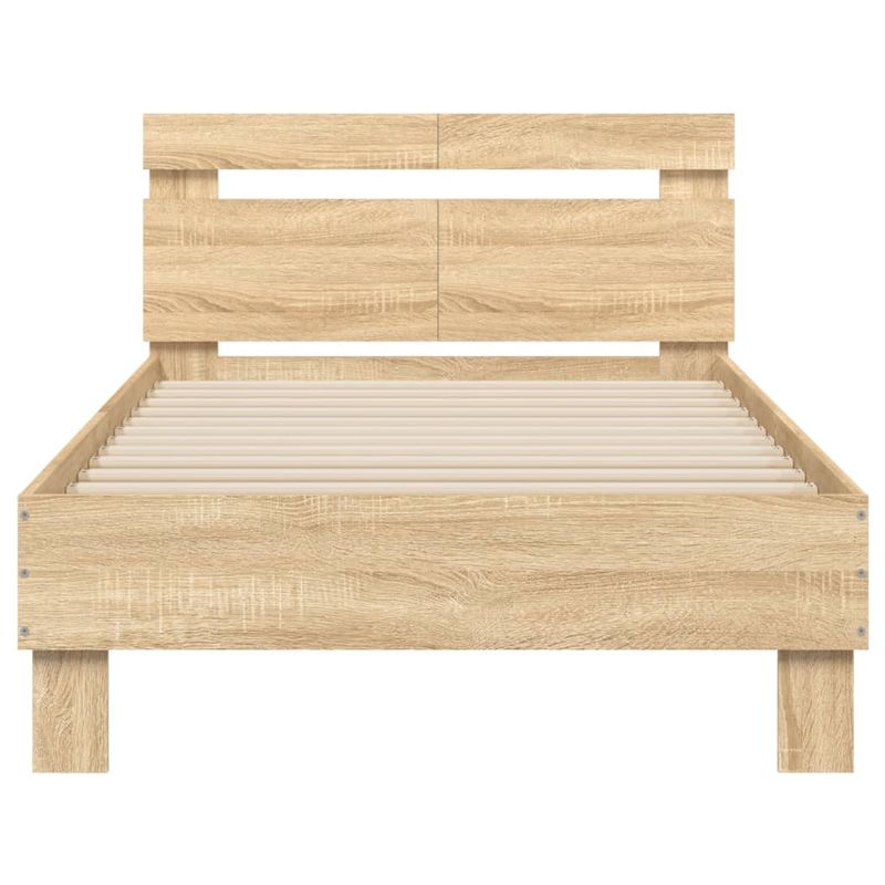 Casa si Gradina - Mobilier - Paturi si accesorii - Paturi - Cadru de pat cu tablie stejar sonoma 100x200 cm lemn prelucrat - Infinity.ro