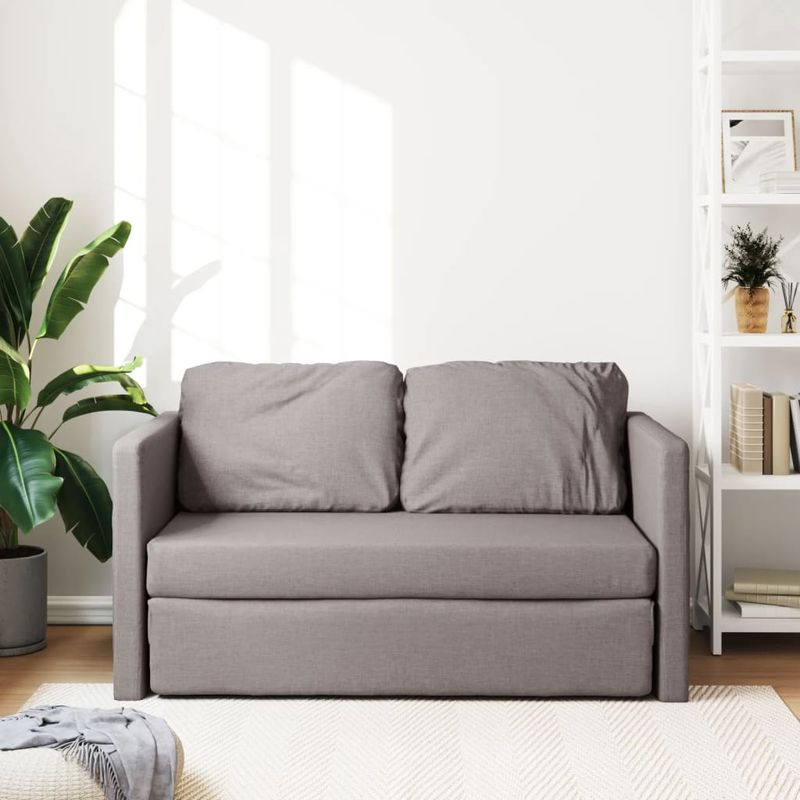 Casa si Gradina - Mobilier - Canapele si coltare - Canapele - Canapea extensibila 2 in 1, gri taupe, 112x174x55 cm, textil - Infinity.ro