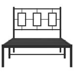 Casa si Gradina - Mobilier - Paturi si accesorii - Paturi - Cadru pat metalic cu tablie, negru, 90x200 cm - Infinity.ro