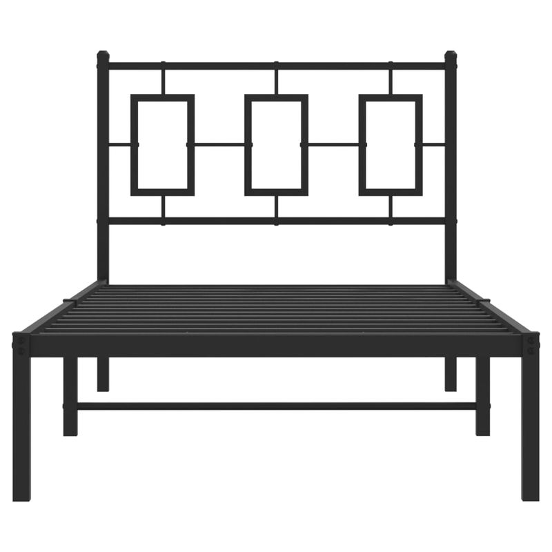 Casa si Gradina - Mobilier - Paturi si accesorii - Paturi - Cadru pat metalic cu tablie, negru, 90x200 cm - Infinity.ro