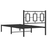 Casa si Gradina - Mobilier - Paturi si accesorii - Paturi - Cadru pat metalic cu tablie, negru, 90x200 cm - Infinity.ro