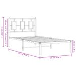 Casa si Gradina - Mobilier - Paturi si accesorii - Paturi - Cadru pat metalic cu tablie, negru, 90x200 cm - Infinity.ro