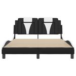 Casa si Gradina - Mobilier - Paturi si accesorii - Paturi - Cadru de pat cu LED, negru si alb, 120x200 cm, piele ecologica - Infinity.ro