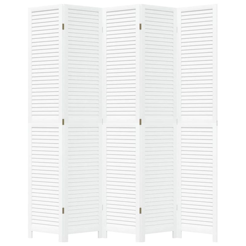 Casa si Gradina - Decoratiuni - Pereti despartitori si paravane - Paravan camera 5 panouri, alb, lemn masiv paulownia - Infinity.ro