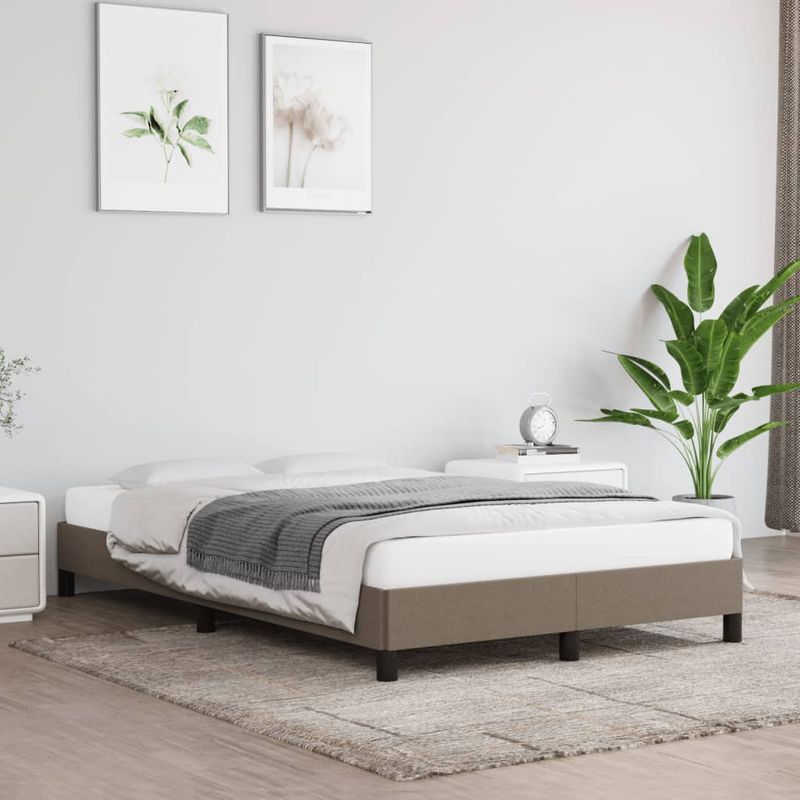Casa si Gradina - Mobilier - Paturi si accesorii - Paturi - Cadru de pat, gri taupe, 120x190 cm, material textil - Infinity.ro