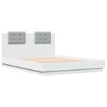 Casa si Gradina - Mobilier - Paturi si accesorii - Paturi - Cadru de pat cu tablie, alb, 150x200 cm, lemn prelucrat - Infinity.ro