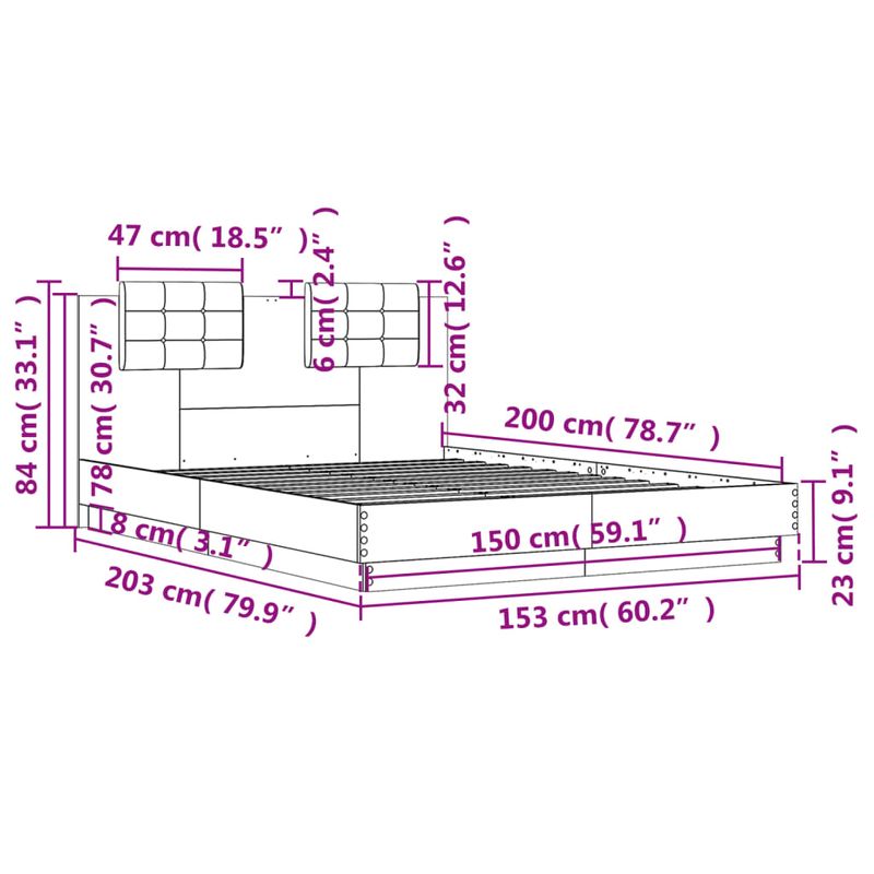 Casa si Gradina - Mobilier - Paturi si accesorii - Paturi - Cadru de pat cu tablie, alb, 150x200 cm, lemn prelucrat - Infinity.ro