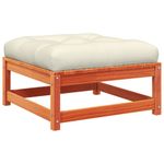 Casa si Gradina - Gradina si terasa - Mobilier exterior - Canapele si fotolii gradina - taburet de gradina cu pernă, maro ceruit, lemn masiv de pin - Infinity.ro