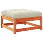 Casa si Gradina - Gradina si terasa - Mobilier exterior - Canapele si fotolii gradina - taburet de gradina cu pernă, maro ceruit, lemn masiv de pin - Infinity.ro