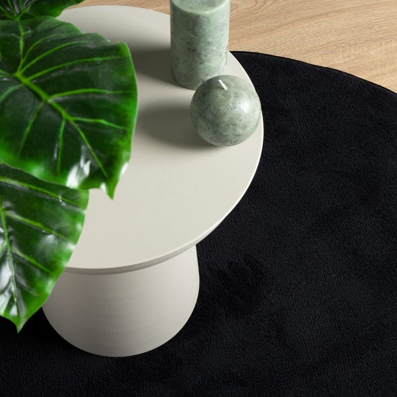 Casa si Gradina - Textile si covoare - Covoare - Covoare casa - Covor „OVIEDO”, fire scurte, negru, Ø 200 cm - Infinity.ro