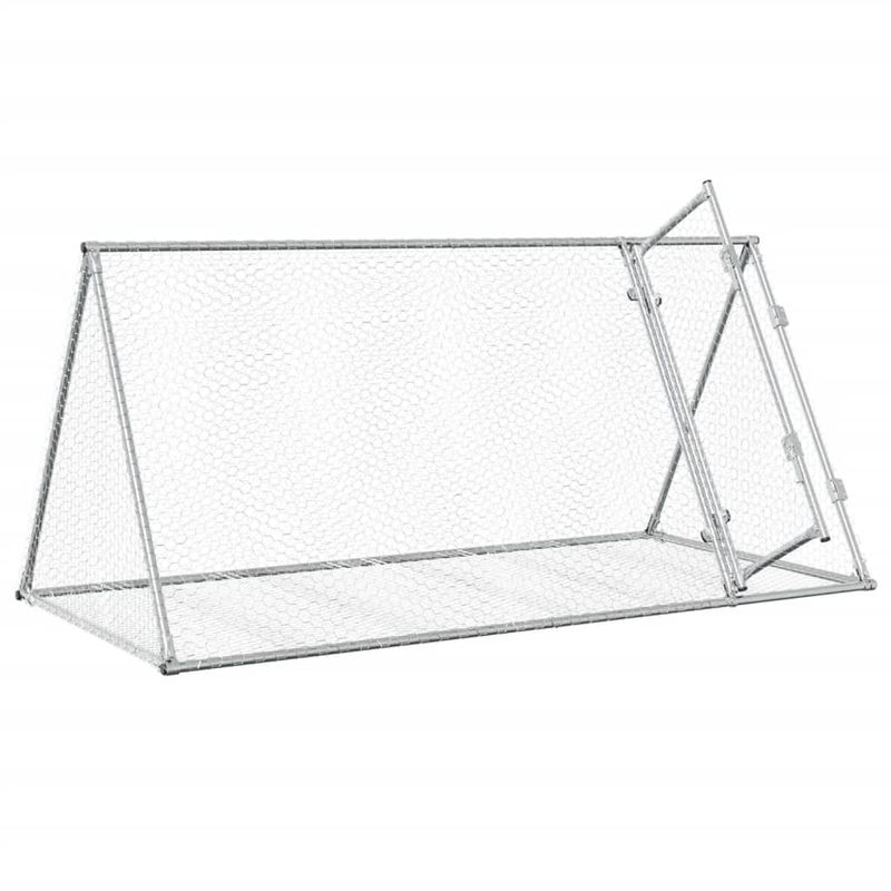 Petshop - Accesorii petshop - Culcusuri si custi - Custi interior si exterior - Cusca pentru iepuri, argintiu, 200x105x91 cm, otel galvanizat - Infinity.ro