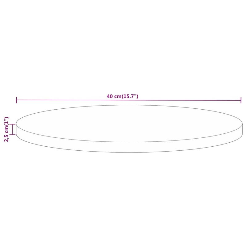 Casa si Gradina - Mobilier - Feronerie si accesorii mobila - Blat de masa rotund, diametru 40x2,5 cm, lemn masiv de mango brut, lemn de mango (natural) - Infinity.ro