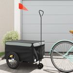 Sport si Outdoor - Ciclism - Accesorii pentru biciclete - Remorci biciclete - Remorca pentru biciclete, negru și gri, 45 kg, fier, mărime 62.5x124x52 cm - Infinity.ro