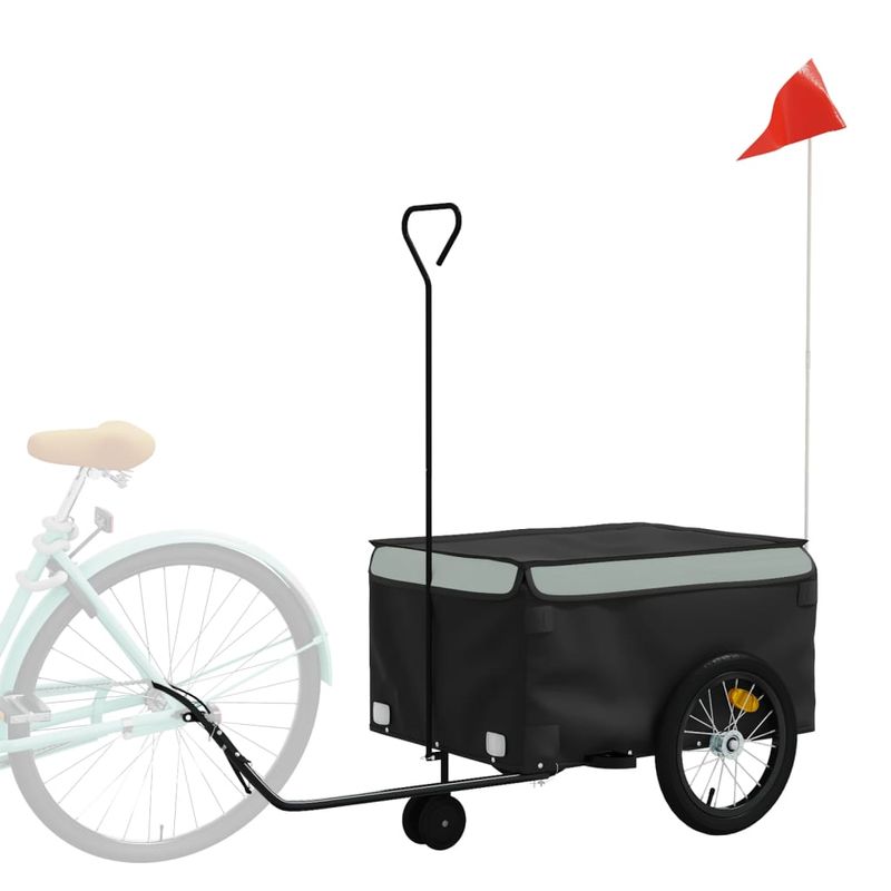 Sport si Outdoor - Ciclism - Accesorii pentru biciclete - Remorci biciclete - Remorca pentru biciclete, negru și gri, 45 kg, fier, mărime 62.5x124x52 cm - Infinity.ro