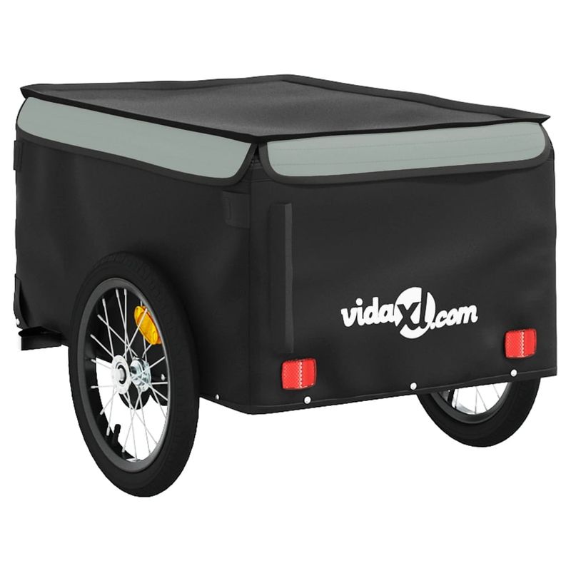 Sport si Outdoor - Ciclism - Accesorii pentru biciclete - Remorci biciclete - Remorca pentru biciclete, negru și gri, 45 kg, fier, mărime 62.5x124x52 cm - Infinity.ro