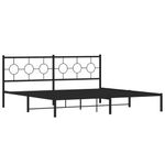 Casa si Gradina - Mobilier - Paturi si accesorii - Paturi - Cadru de pat metalic cu tablie, negru, 200x200 cm - Infinity.ro