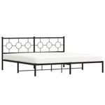 Casa si Gradina - Mobilier - Paturi si accesorii - Paturi - Cadru de pat metalic cu tablie, negru, 200x200 cm - Infinity.ro