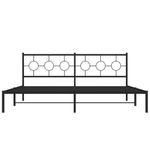 Casa si Gradina - Mobilier - Paturi si accesorii - Paturi - Cadru de pat metalic cu tablie, negru, 200x200 cm - Infinity.ro