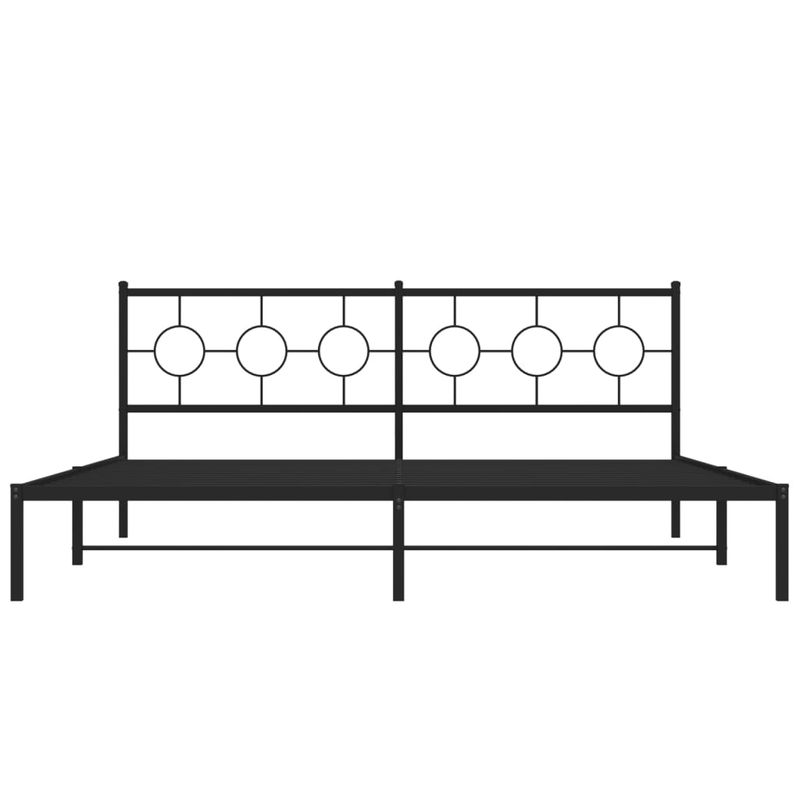Casa si Gradina - Mobilier - Paturi si accesorii - Paturi - Cadru de pat metalic cu tablie, negru, 200x200 cm - Infinity.ro