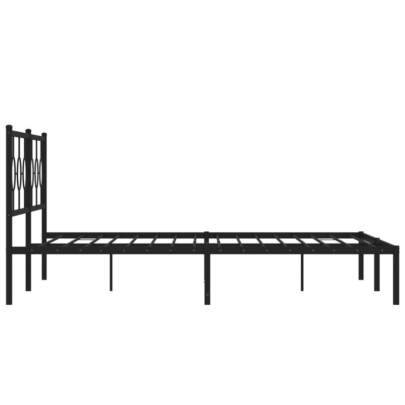 Casa si Gradina - Mobilier - Paturi si accesorii - Paturi - Cadru de pat metalic cu tablie, negru, 200x200 cm - Infinity.ro