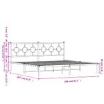 Casa si Gradina - Mobilier - Paturi si accesorii - Paturi - Cadru de pat metalic cu tablie, negru, 200x200 cm - Infinity.ro