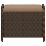 Casa si Gradina - Gradina si terasa - Mobilier exterior - Scaune si sezlonguri gradina - Taburet de gradina cu perna, maro, 58x46x46 cm, poliratan - Infinity.ro