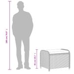 Casa si Gradina - Gradina si terasa - Mobilier exterior - Scaune si sezlonguri gradina - Taburet de gradina cu perna, maro, 58x46x46 cm, poliratan - Infinity.ro