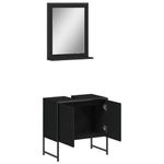 Casa si Gradina - Mobilier - Seturi de mobilier - Seturi baie - Set dulapuri de baie, 2 piese, negru, lemn prelucrat - Infinity.ro