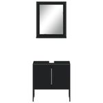 Casa si Gradina - Mobilier - Seturi de mobilier - Seturi baie - Set dulapuri de baie, 2 piese, negru, lemn prelucrat - Infinity.ro